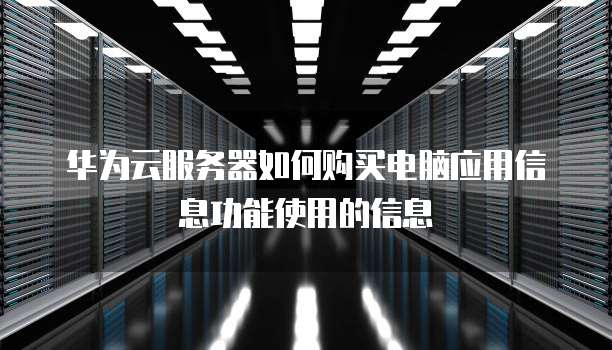 华为云服务器如何购买电脑应用信息功能使用的信息