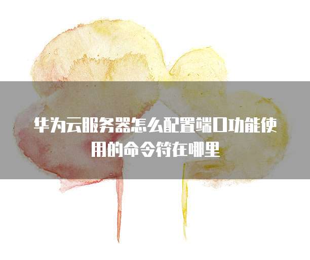 华为云服务器怎么配置端口功能使用的命令符在哪里