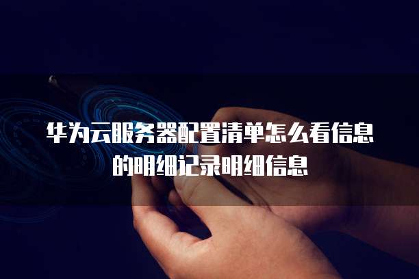 华为云服务器配置清单怎么看信息的明细记录明细信息