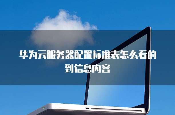 华为云服务器配置标准表怎么看的到信息内容