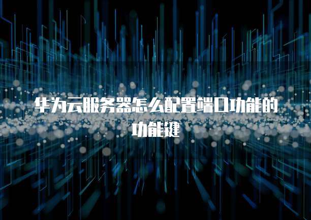 华为云服务器怎么配置端口功能的功能键