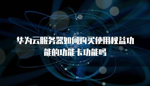 华为云服务器如何购买使用权益功能的功能卡功能吗