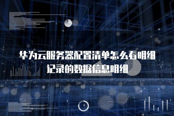 华为云服务器配置清单怎么看明细记录的数据信息明细