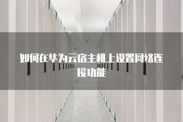 如何在华为云宿主机上设置网络连接功能