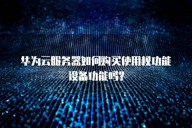 华为云服务器如何购买使用权功能设备功能吗?