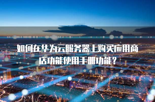 如何在华为云服务器上购买应用商店功能使用手册功能?
