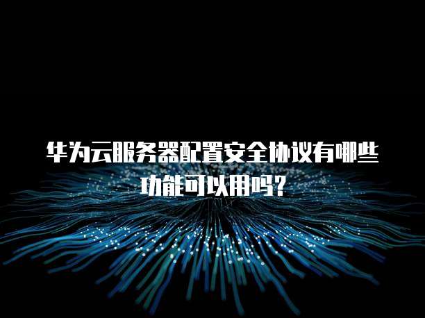 华为云服务器配置安全协议有哪些功能可以用吗?