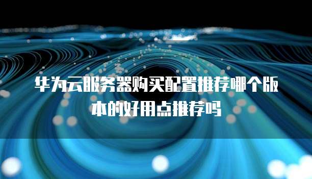 华为云服务器购买配置推荐哪个版本的好用点推荐吗