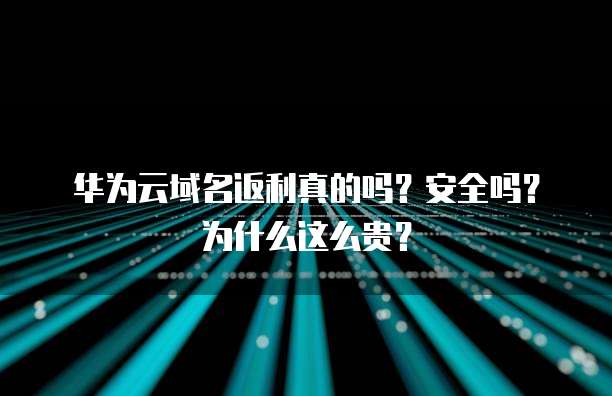 华为云域名返利真的吗?安全吗?为什么这么贵?