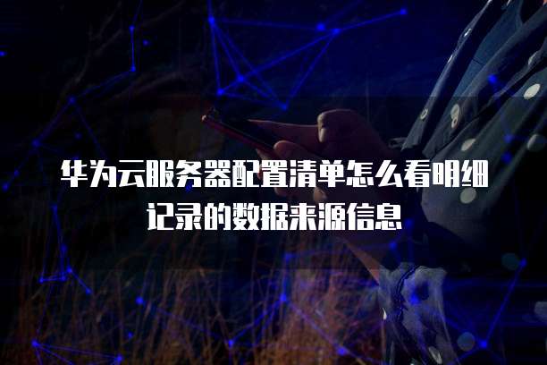 华为云服务器配置清单怎么看明细记录的数据来源信息
