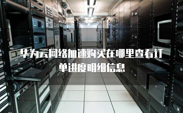 华为云网络加速购买在哪里查看订单进度明细信息
