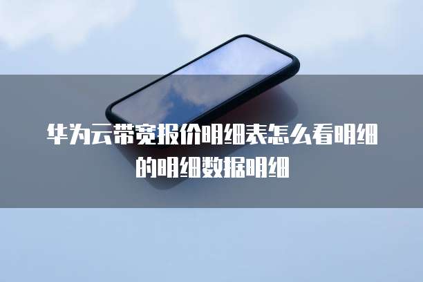华为云带宽报价明细表怎么看明细的明细数据明细
