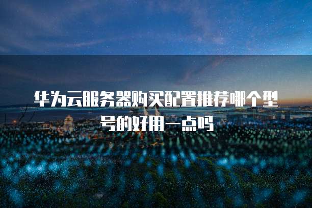 华为云服务器购买配置推荐哪个型号的好用一点吗