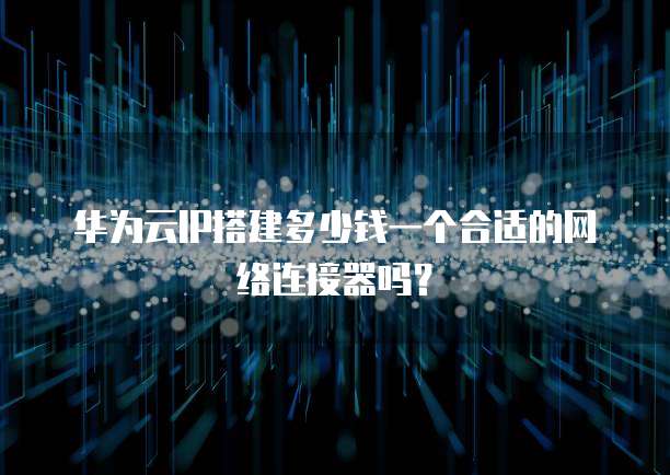 华为云IP搭建多少钱一个合适的网络连接器吗?