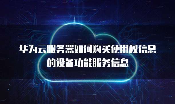 华为云服务器如何购买使用权信息的设备功能服务信息