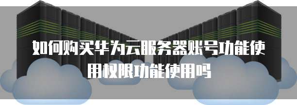 如何购买华为云服务器账号功能使用权限功能使用吗