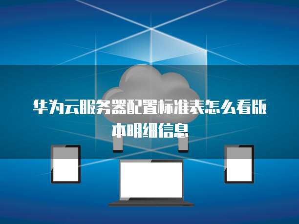 华为云服务器配置标准表怎么看版本明细信息