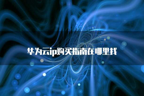 华为云ip购买指南在哪里找