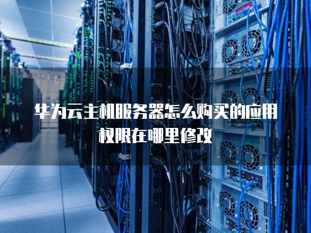 华为云主机服务器怎么购买的应用权限在哪里修改