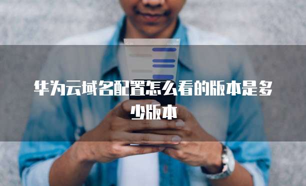 华为云域名配置怎么看的版本是多少版本