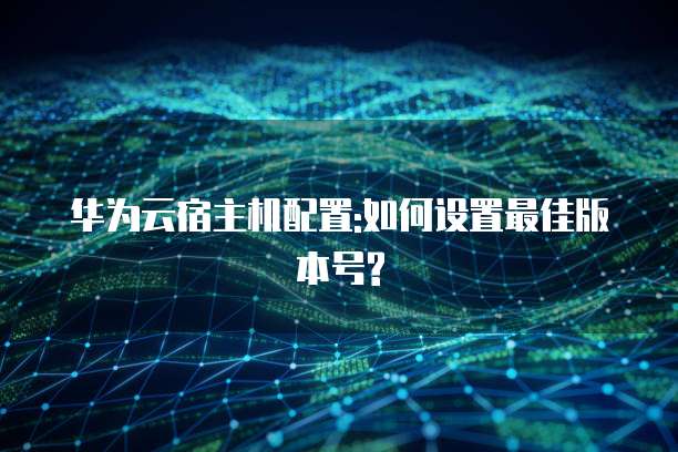 华为云宿主机配置:如何设置最佳版本号?