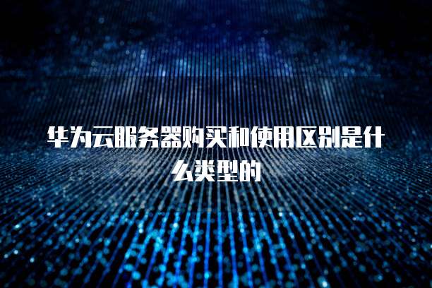 华为云服务器购买和使用区别是什么类型的