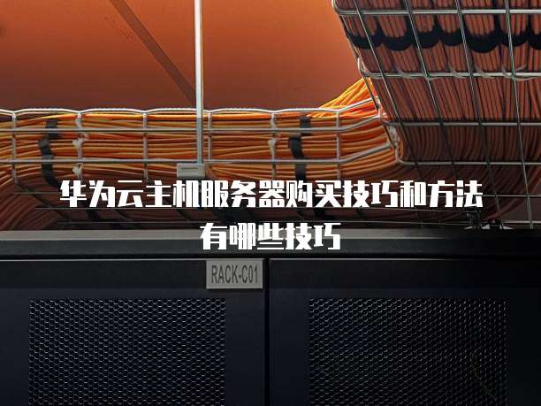 华为云主机服务器购买技巧和方法有哪些技巧