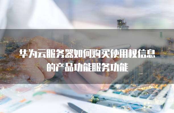 华为云服务器如何购买使用权信息的产品功能服务功能