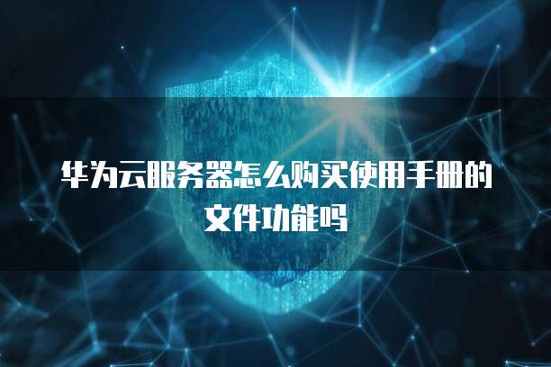 华为云服务器怎么购买使用手册的文件功能吗
