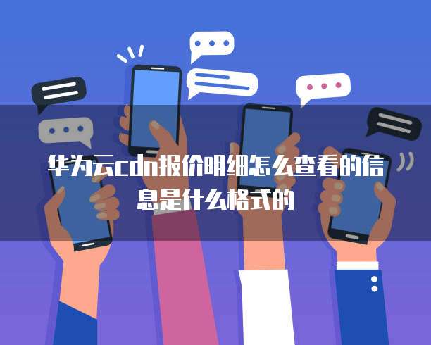 华为云cdn报价明细怎么查看的信息是什么格式的