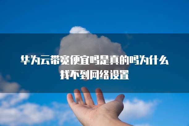 华为云带宽便宜吗是真的吗为什么找不到网络设置