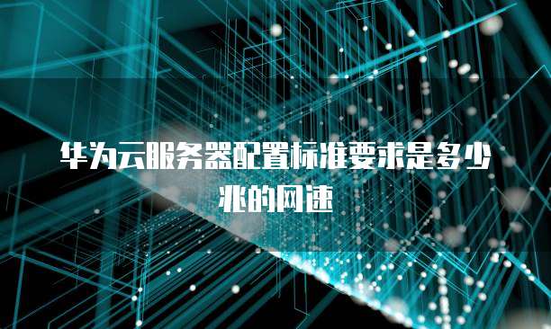 华为云服务器配置标准要求是多少兆的网速