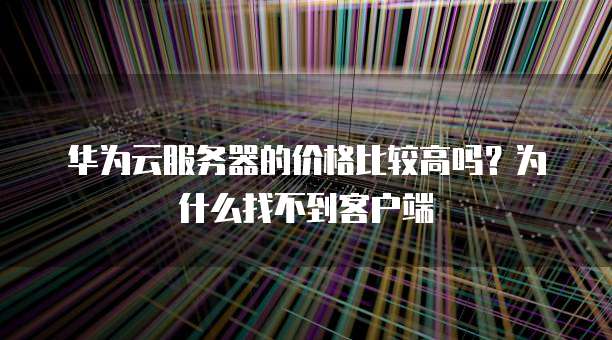 华为云服务器的价格比较高吗？为什么找不到客户端