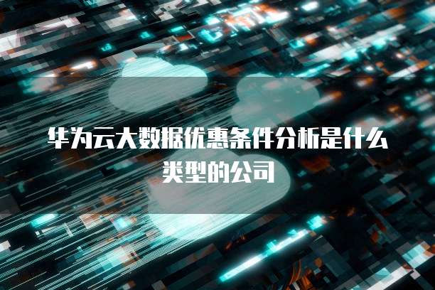 华为云大数据优惠条件分析是什么类型的公司