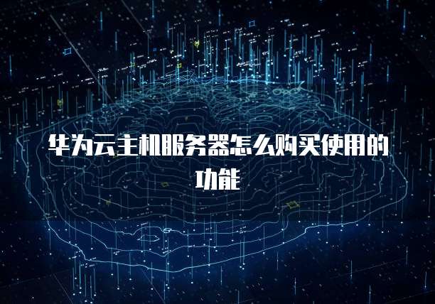华为云主机服务器怎么购买使用的功能