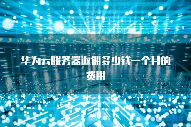 华为云服务器返佣多少钱一个月的费用
