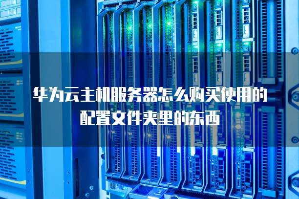 华为云主机服务器怎么购买使用的配置文件夹里的东西