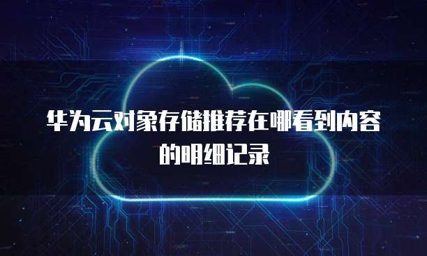 华为云对象存储推荐在哪看到内容的明细记录
