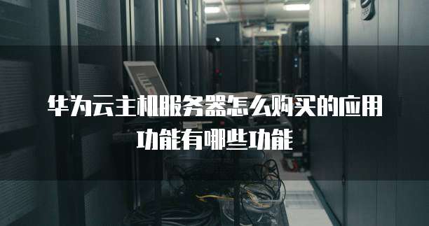 华为云主机服务器怎么购买的应用功能有哪些功能