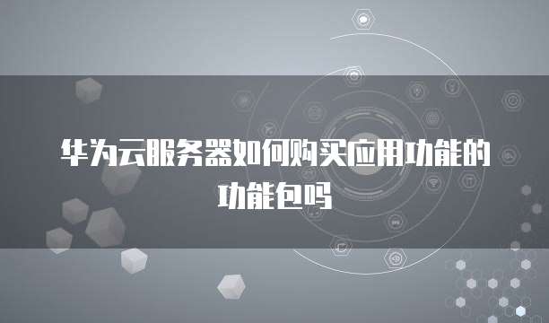 华为云服务器如何购买应用功能的功能包吗