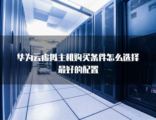 华为云虚拟主机购买条件怎么选择最好的配置