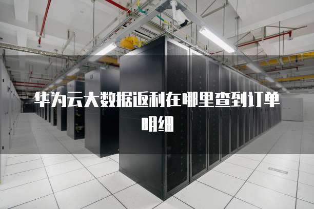 华为云大数据返利在哪里查到订单明细