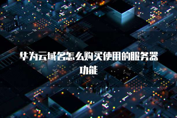 华为云域名怎么购买使用的服务器功能