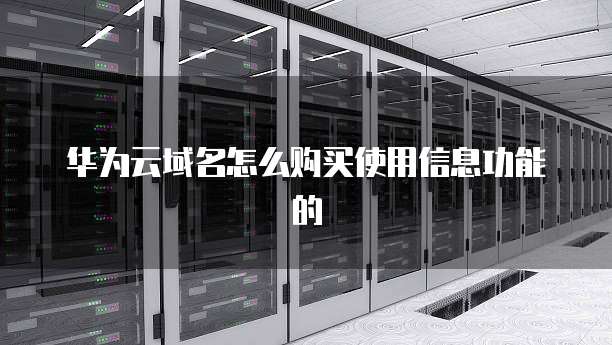 华为云域名怎么购买使用信息功能的
