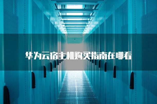 华为云宿主机购买指南在哪看