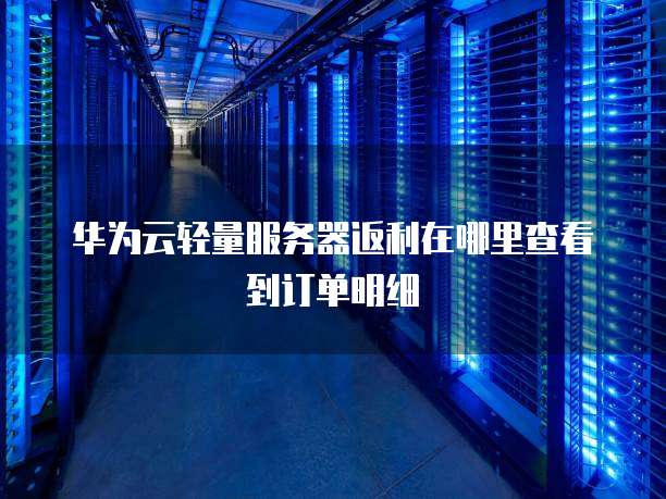 华为云轻量服务器返利在哪里查看到订单明细