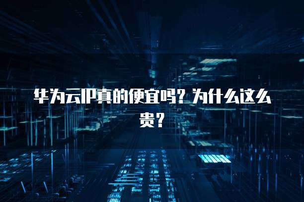 华为云IP真的便宜吗?为什么这么贵?