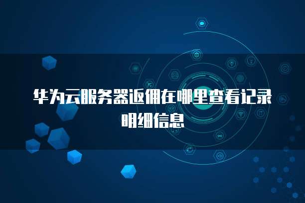 华为云服务器返佣在哪里查看记录明细信息