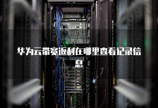华为云带宽返利在哪里查看记录信息