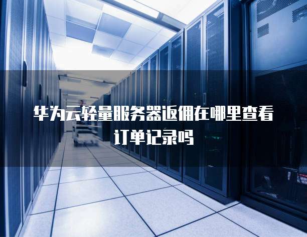 华为云轻量服务器返佣在哪里查看订单记录吗